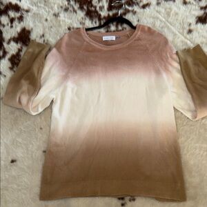 CALVIN KLEIN SIZE XL Gradient Sweater in Beige and Brown like new